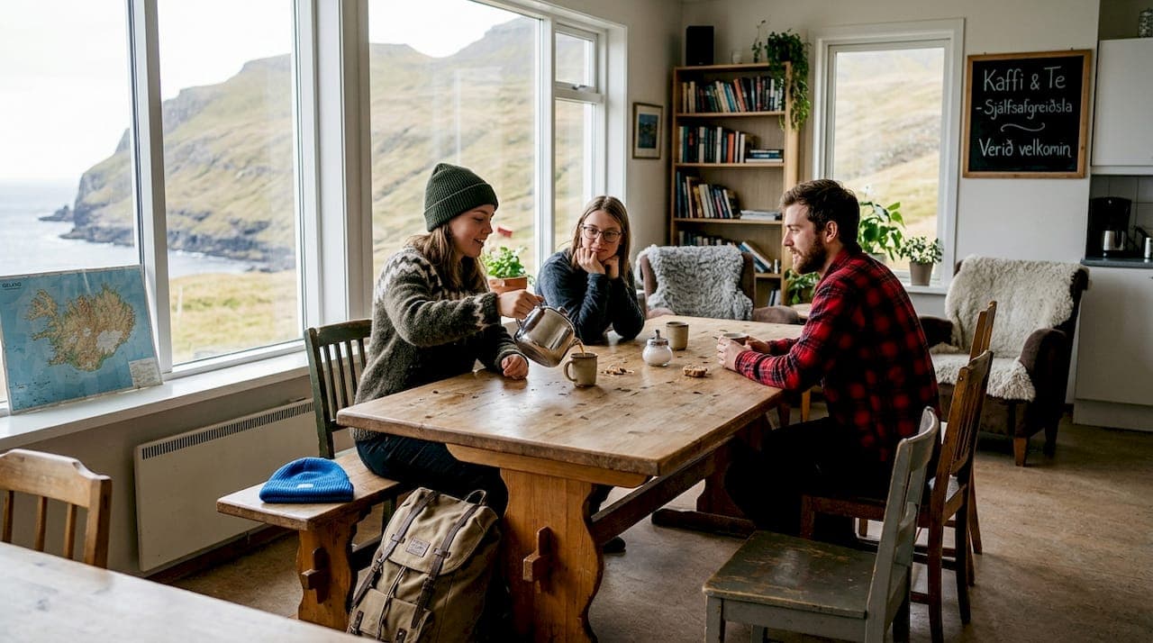 Benefici dell'ostello sulla costa sud dell'Islanda